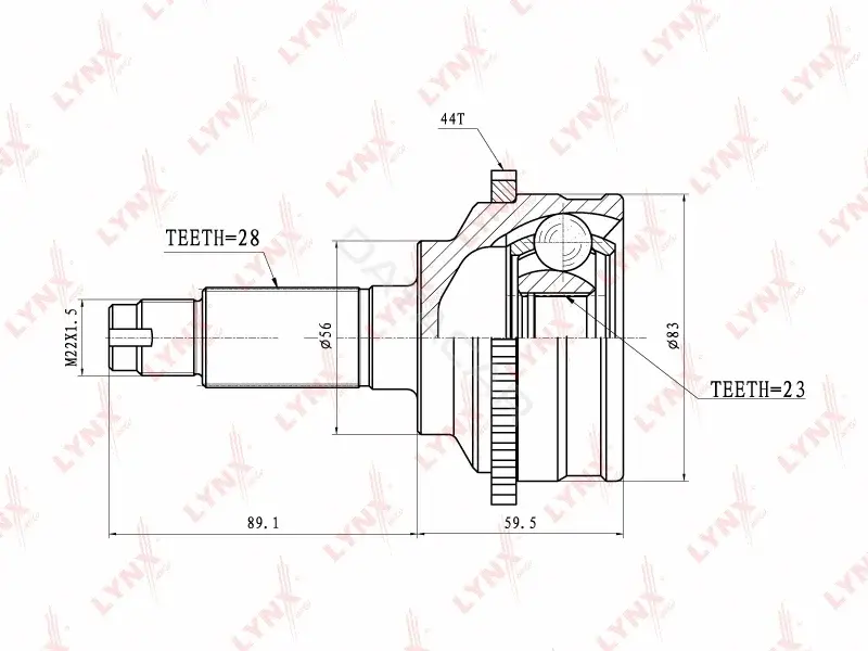 Шрус LYNXAUTO CO-3652A