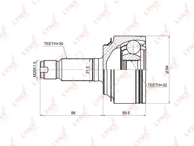 Шрус LYNXAUTO CO-3671