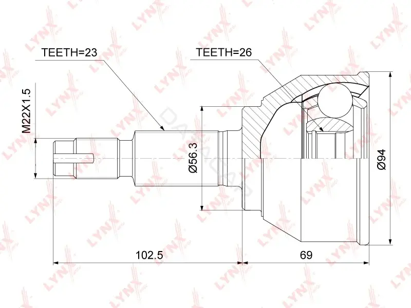 Шрус LYNXAUTO CO-3777