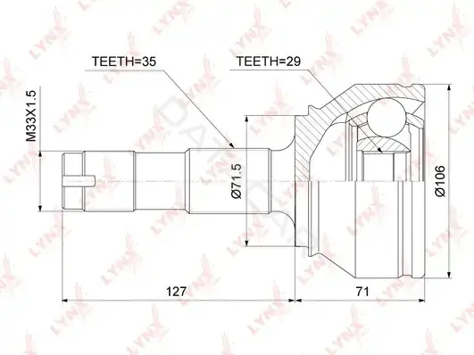 Шрус LYNXAUTO CO-3843