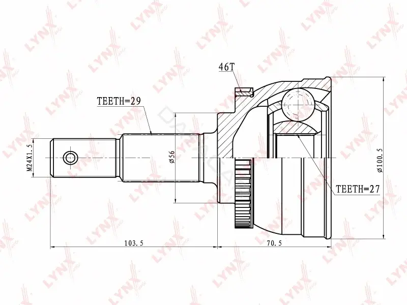 Шрус LYNXAUTO CO-5713A