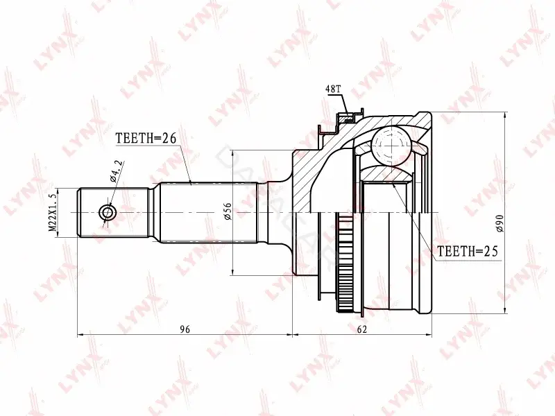 Шрус LYNXAUTO CO-7525A
