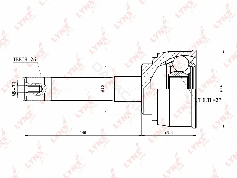 Шрус LYNXAUTO CO-7533