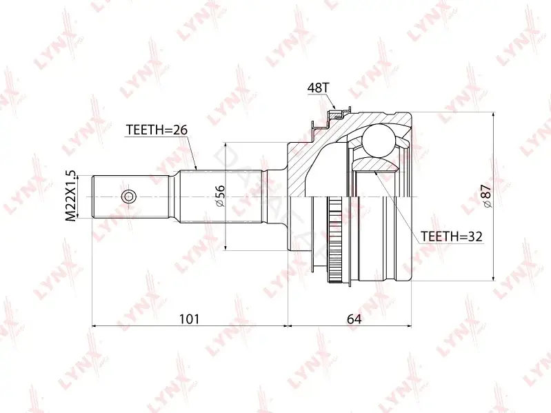 Шрус LYNXAUTO CO-7550A