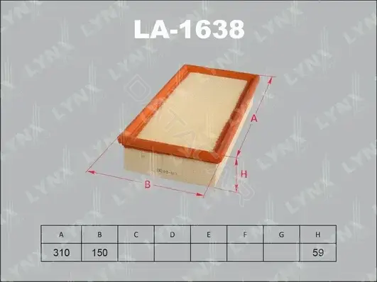 Воздушный фильтр LYNXAUTO LA-1638