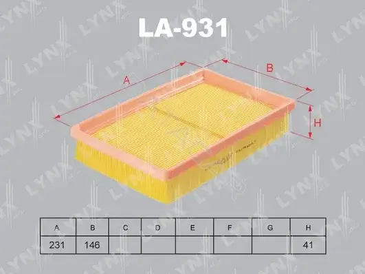 Воздушный фильтр LYNXAUTO LA-931