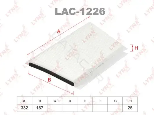 Фильтр салонный LYNXAUTO LAC-1226