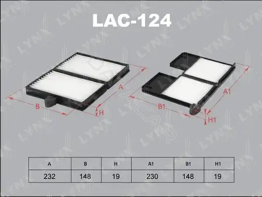 Фильтр салонный LYNXAUTO LAC-124