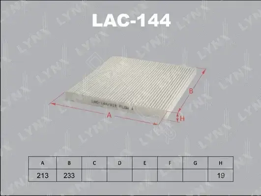 Фильтр салонный LYNXAUTO LAC-144