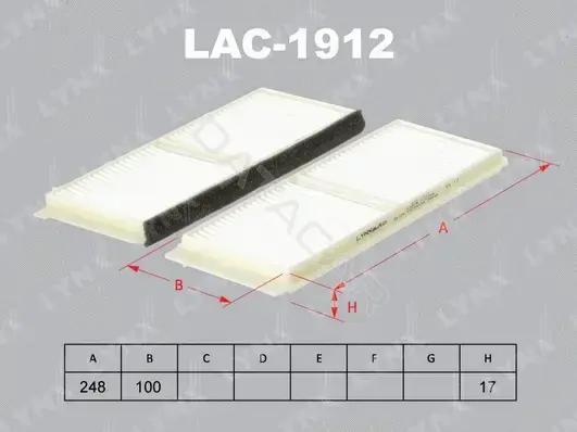 Фильтр салонный LYNXAUTO LAC-1912