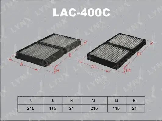Фильтр салонный LYNXAUTO LAC-400C