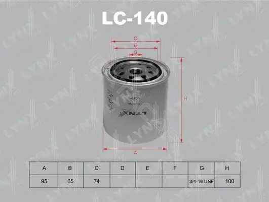 Масляный фильтр LYNXAUTO LC-140
