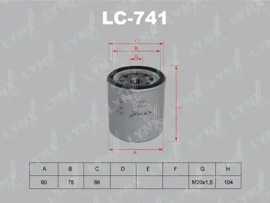 Масляный фильтр LYNXAUTO LC-741