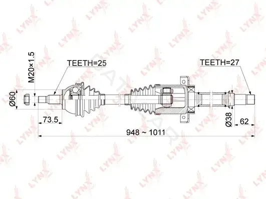 Приводной вал / Полуось LYNXAUTO CD-1079