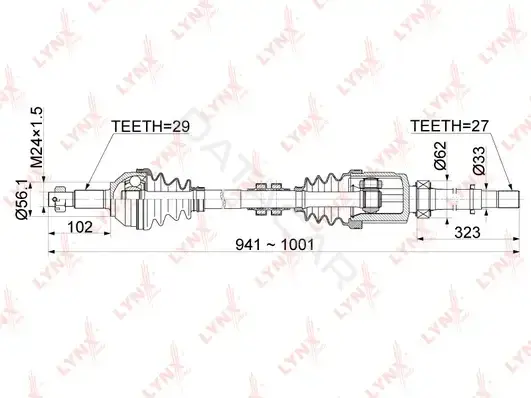 Приводной вал / Полуось LYNXAUTO CD-1103