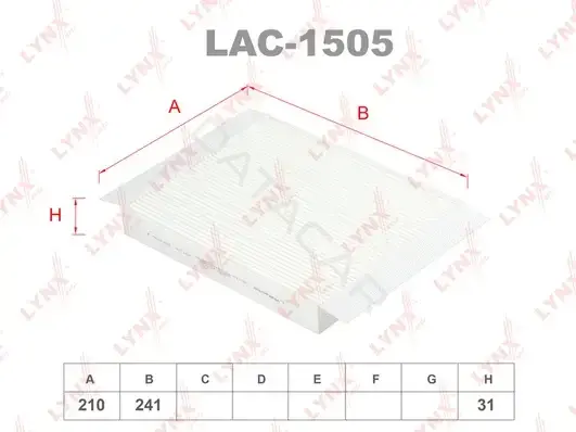 Фильтр салонный LYNXAUTO LAC-1505