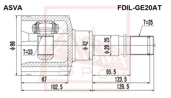 Шрус ASVA FDIL-GE20AT