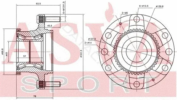 Ступица колеса ASVA HYWH-SRXF