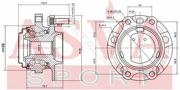 Ступица колеса ASVA NSWH-V36MF