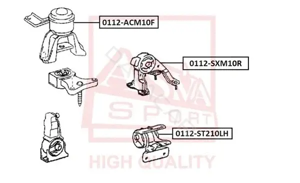 Подушка двигателя (Опора) ASVA 0112-ST210LH