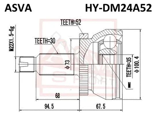 Шрус ASVA HY-DM24A52