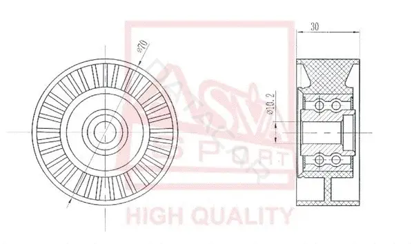 Натяжной ролик ГРМ ASVA HYBP-008