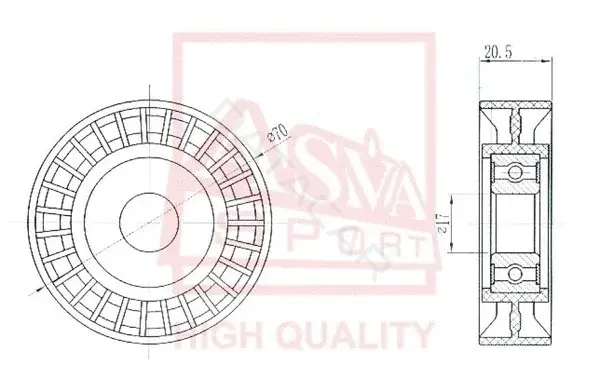 Натяжной ролик ГРМ ASVA TYBP-005