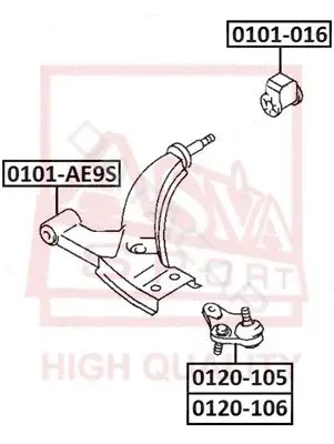 Сайлентблок рычага ASVA 0101-AE9S