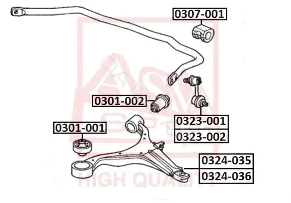 Сайлентблок рычага ASVA 0301-001