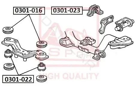 Сайлентблок рычага ASVA 0301-023