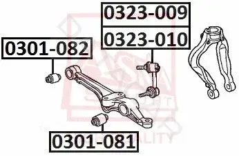 Сайлентблок рычага ASVA 0301-081