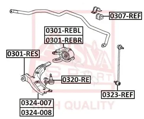 Сайлентблок рычага ASVA 0301-RES