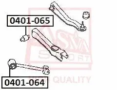 Сайлентблок рычага ASVA 0401-064