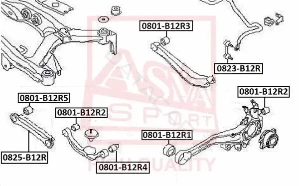 Сайлентблок рычага ASVA 0801-B12R4