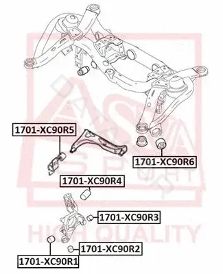 Сайлентблок рычага ASVA 1701-XC90R5