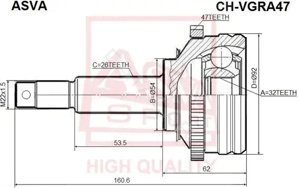 Шрус ASVA CHR-VGRA47