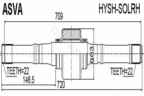Приводной вал / Полуось ASVA HYSH-SOLRH