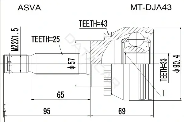 Шрус ASVA MT-DJA43