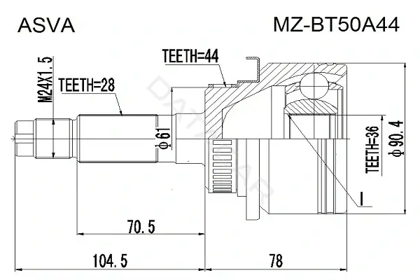 Шрус ASVA MZ-BT50A44