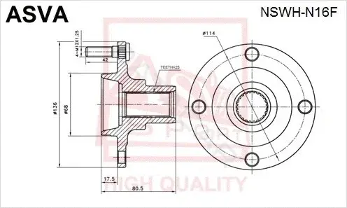 Ступица колеса ASVA NSWH-N16F