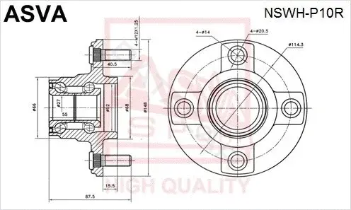Ступица колеса ASVA NSWH-P10R