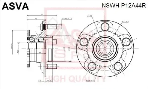 Ступица колеса ASVA NSWH-P12A44R