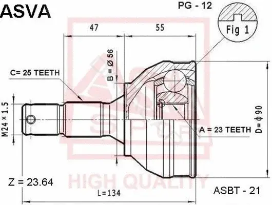 Шрус ASVA PG-12