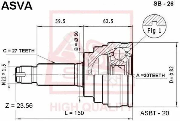 Шрус ASVA SB-26