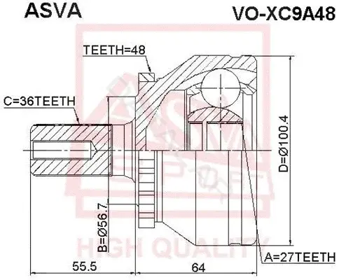 Шрус ASVA VO-XC9A48