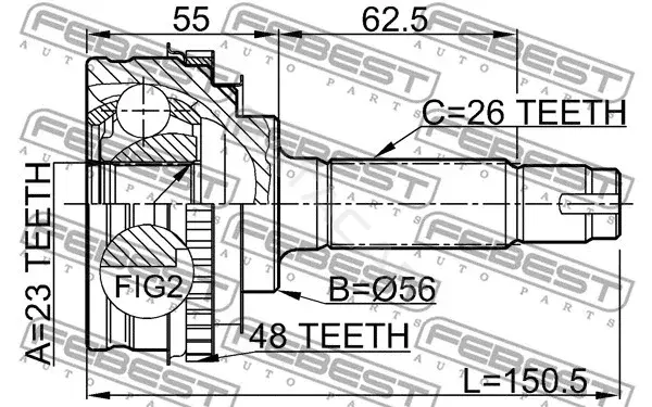 Шрус FEBEST 0110-010A48