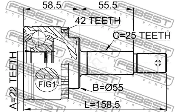 Шрус FEBEST 0210-N16A42