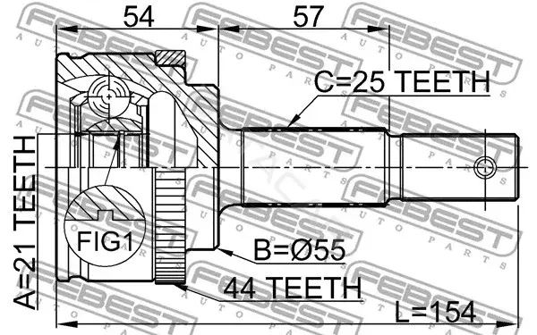Шрус FEBEST 0210-QG15A44