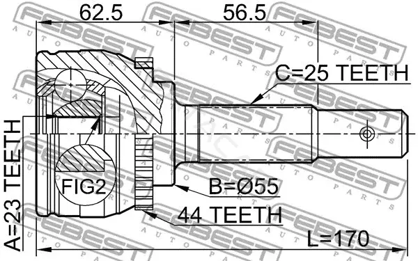 Шрус FEBEST 0210-QG18DEA44