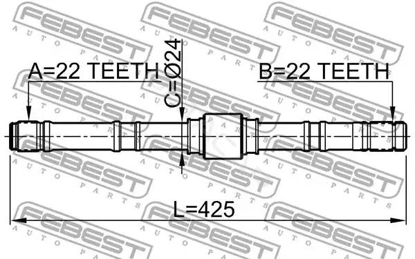 Приводной вал / Полуось FEBEST 0212-P10LH
